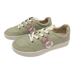 Spenco Women's Orthopedic Sneakers Sage Green Cambridge Leather Lace Up 6.5